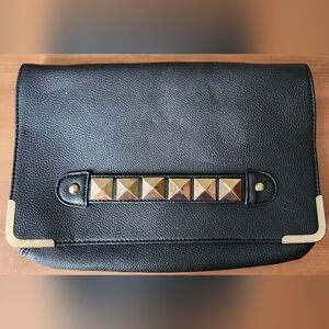 Ricki's Black Clutch with Gold Accents